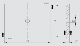 DMC Ferrite Tiles DMC-FRT Series Diagram