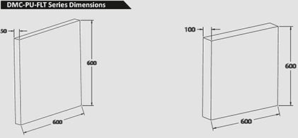 DMC-PU-FLT Flat Aborber Series Dimensions