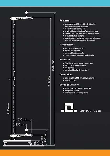 Lumiloop LSPROBE Floor Probe Stand Side Diagram
