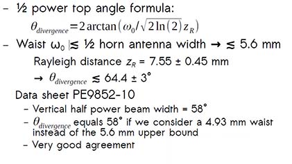 Kapteos Calculation of beam divergence