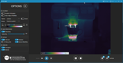 mk-messtechnik infrared camera opto-LWIR image being displayed on screen
